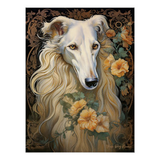 The Borzoi Dog 001 - Natalia Mucha Poster