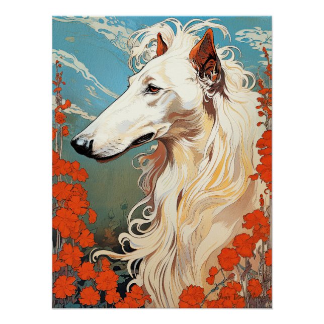 The Borzoi Dog 003 - Natalia Mucha Poster (Front)