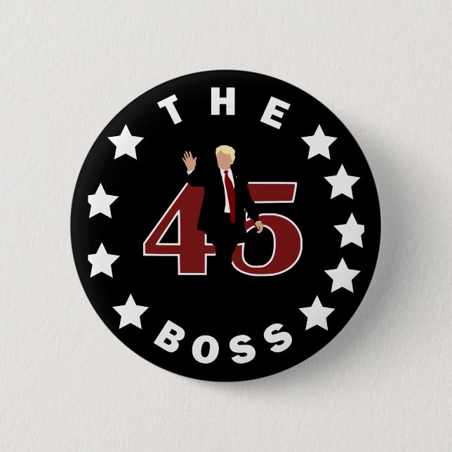The Boss 45 6 Cm Round Badge (Front)