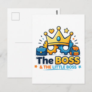 The Boss and The Little Boss Matching Set Postcard