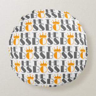 The Boss crown Adult Apron Round Cushion