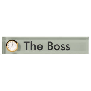 The Boss desk name panel Nameplate