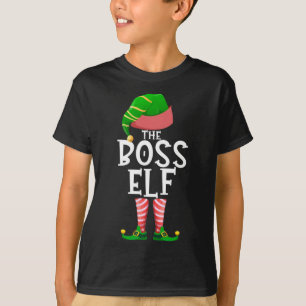 The Boss Elf Matching Family Christmas Party Pajam T-Shirt