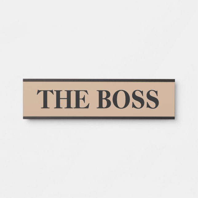 The Boss Hanging Door Sign Name Plate (Front)