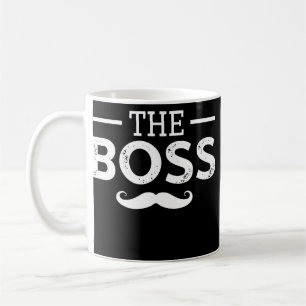 The Boss Moustache Funny Mum Dad Family Matching Coffee Mug