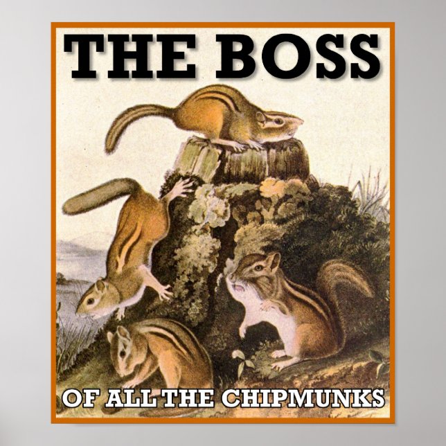 The Boss Of All The Chipmunks Poster Sign (Front)