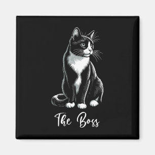 The Boss Tuxedo Cat Lover Kitten Tuxedo Cat Owner  Magnet