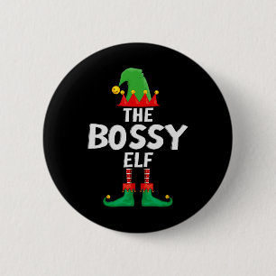 The Bossy Elf Matching Family Christmas  6 Cm Round Badge