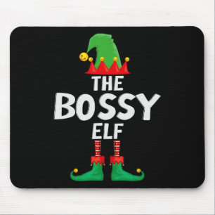 The Bossy Elf Matching Family Christmas  Mouse Pad