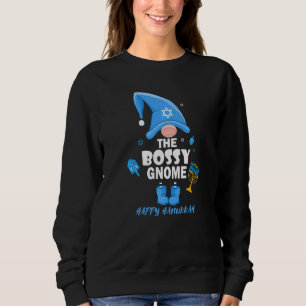 The Bossy Gnome Jewish Family Matching Happy Hanuk Sweatshirt