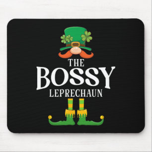 The Bossy Leprechaun St Patricks Day Matching Mouse Pad