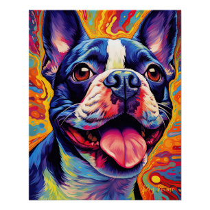 The Boston Terrier Dog 004 - Zetton Ziana Poster