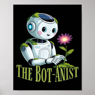 The bot-anist solarpunk robot earth day green poster