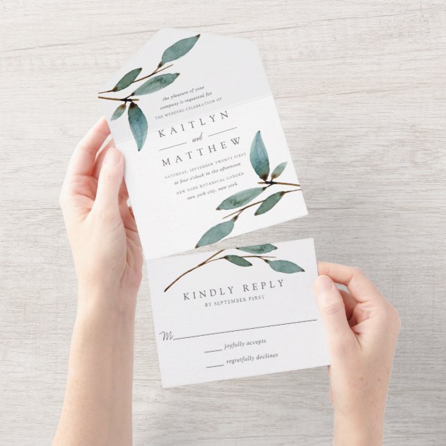 The Botanical Bliss Wedding Collection All In One Invitation (Tearaway)