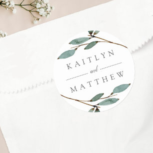 The Botanical Bliss Wedding Collection Classic Round Sticker