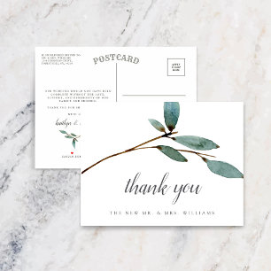 The Botanical Bliss Wedding Collection Thank You Announcement Postcard