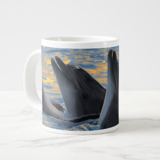 The bottle-nosed dolphins in sunset light large coffee mug
