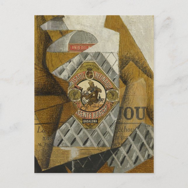 The Bottle of Anís del Mono by Juan Gris Postcard (Front)