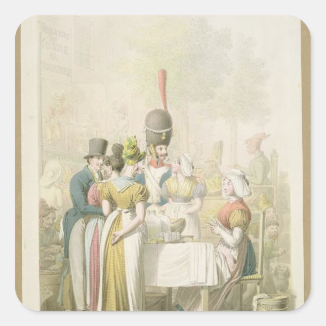 The Boulevard du Temple, from 'Tableau de Square Sticker (Front)