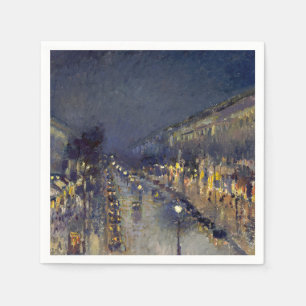 The Boulevard Montmartre at Night Pissarro  Napkin