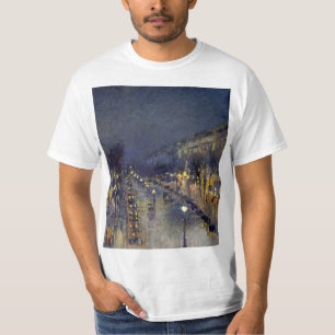 The Boulevard Montmartre at Night Pissarro  T-Shirt