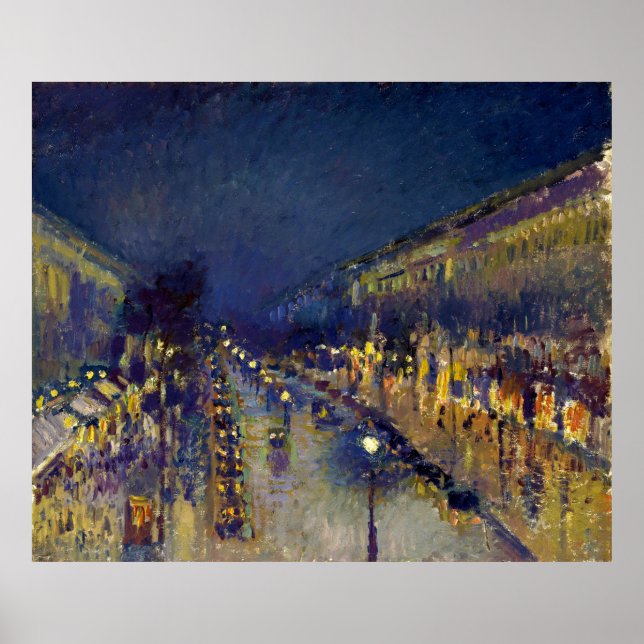 The Boulevard Montmartre at Night Poster (Front)