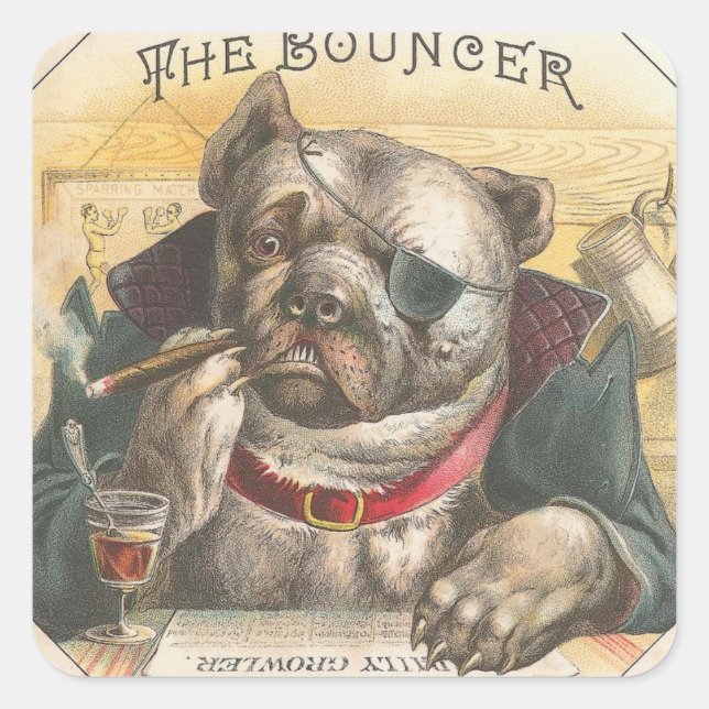 The Bouncer Square Sticker (Front)