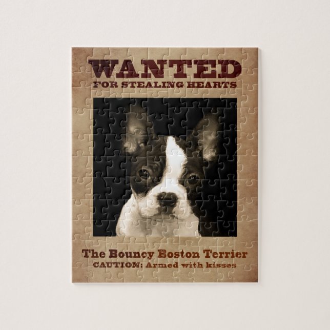 The Bouncy Boston Terrier Jigsaw Puzzle (Vertical)