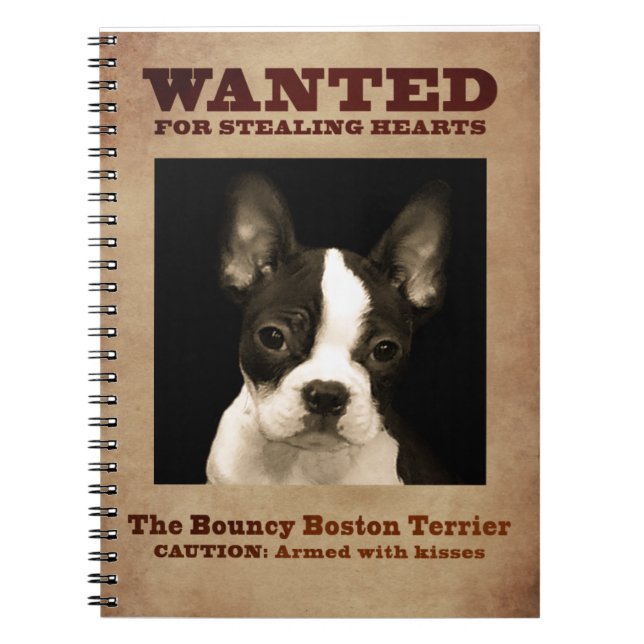 The Bouncy Boston Terrier Notebook (Front)