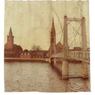 The Bouncy Bridge (Inverness - Scotland) Shower Curtain