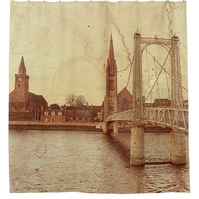 The Bouncy Bridge (Inverness - Scotland) Shower Curtain (Front)