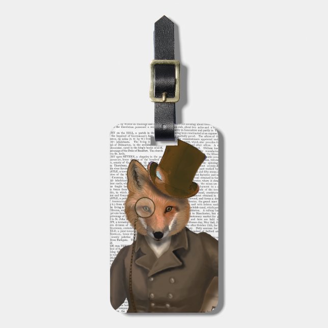 The Bounder Fox Print Luggage Tag (Front Vertical)