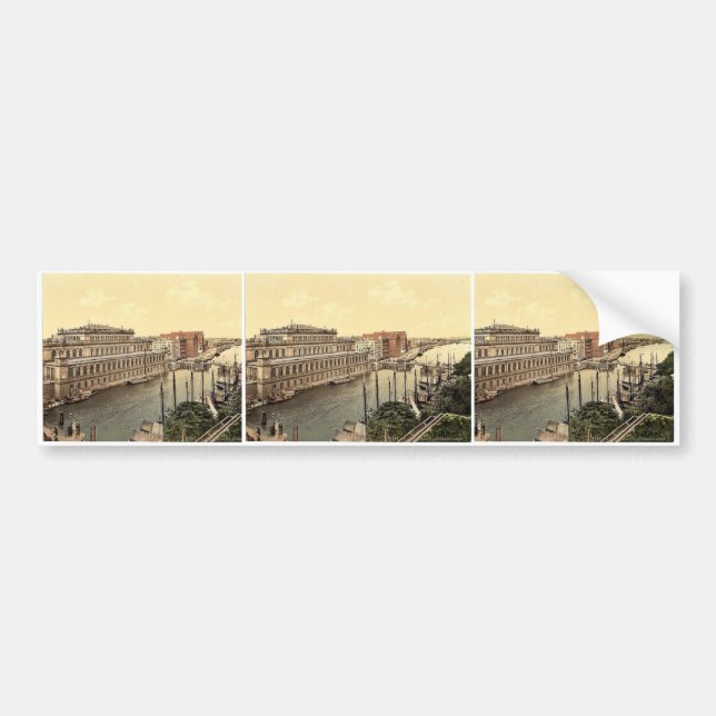 The bourse and harbour, Konigsberg, East Prussia, Bumper Sticker (Front)