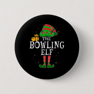 The Bowling Elf Group Matching Family Christmas Bo 6 Cm Round Badge