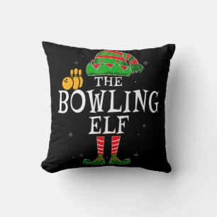 The Bowling Elf Group Matching Family Christmas Bo Cushion