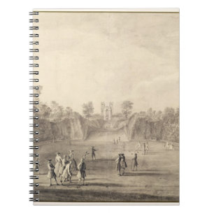 The Bowling Green at Claremont, 1738 (engraving) Notebook