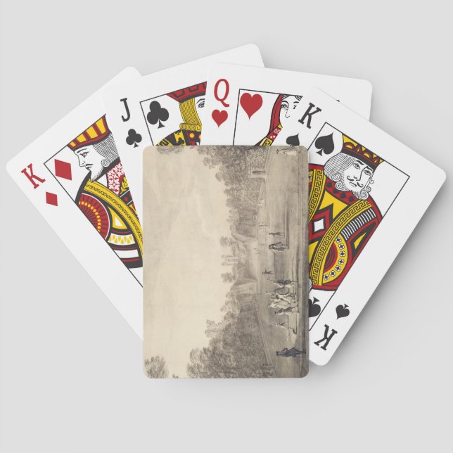The Bowling Green at Claremont, 1738 (engraving) Playing Cards (Back)