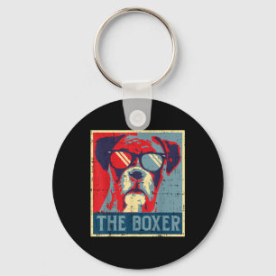 The Boxer Obama Poster Vintage Animal Pet Dog Love Key Ring