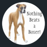 The Boxer Sticker<br><div class="desc">Original fine art design of a Boxer dog by designer/illustrator Carolyn McFann of Two Purring Cats Studio on quality cards,  shirts and more great gifts for canine fans.</div>