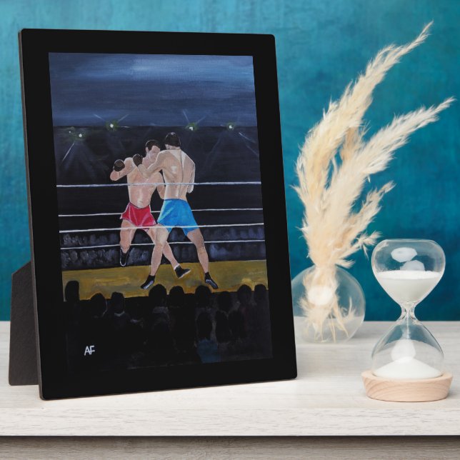 The Boxers Painting by Alfred Fox Plaque (Side)