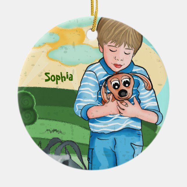 The Boy And His Dog kids ornament (Front)