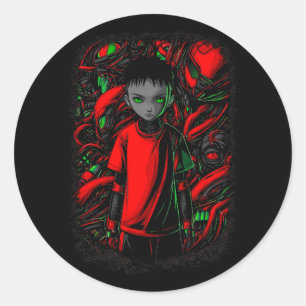The Boy and the Machines Classic Round Sticker