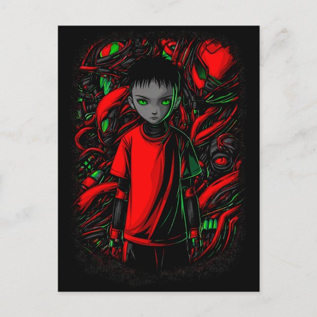 The Boy and the Machines Postcard (Front)
