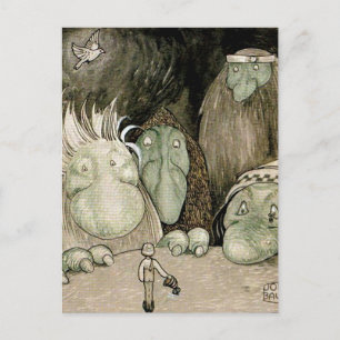 “The Boy and the Trolls” Watercolor by John Bauer Postcard