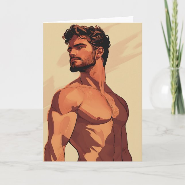 The Boy in Beige Gay Greetings Card (Front)