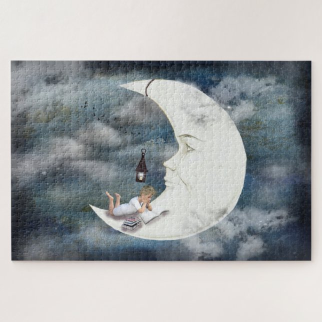 The Boy in the Moon Reading Jigsaw Puzzle (Horizontal)