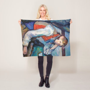 The Boy in the Red Vest, Cezanne Fleece Blanket