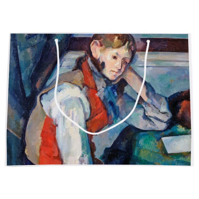 The Boy in the Red Vest, Cezanne Large Gift Bag (Front)