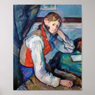 The Boy in the Red Vest, Cezanne Poster