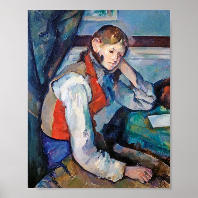 The Boy in the Red Vest, Cezanne Poster (Front)